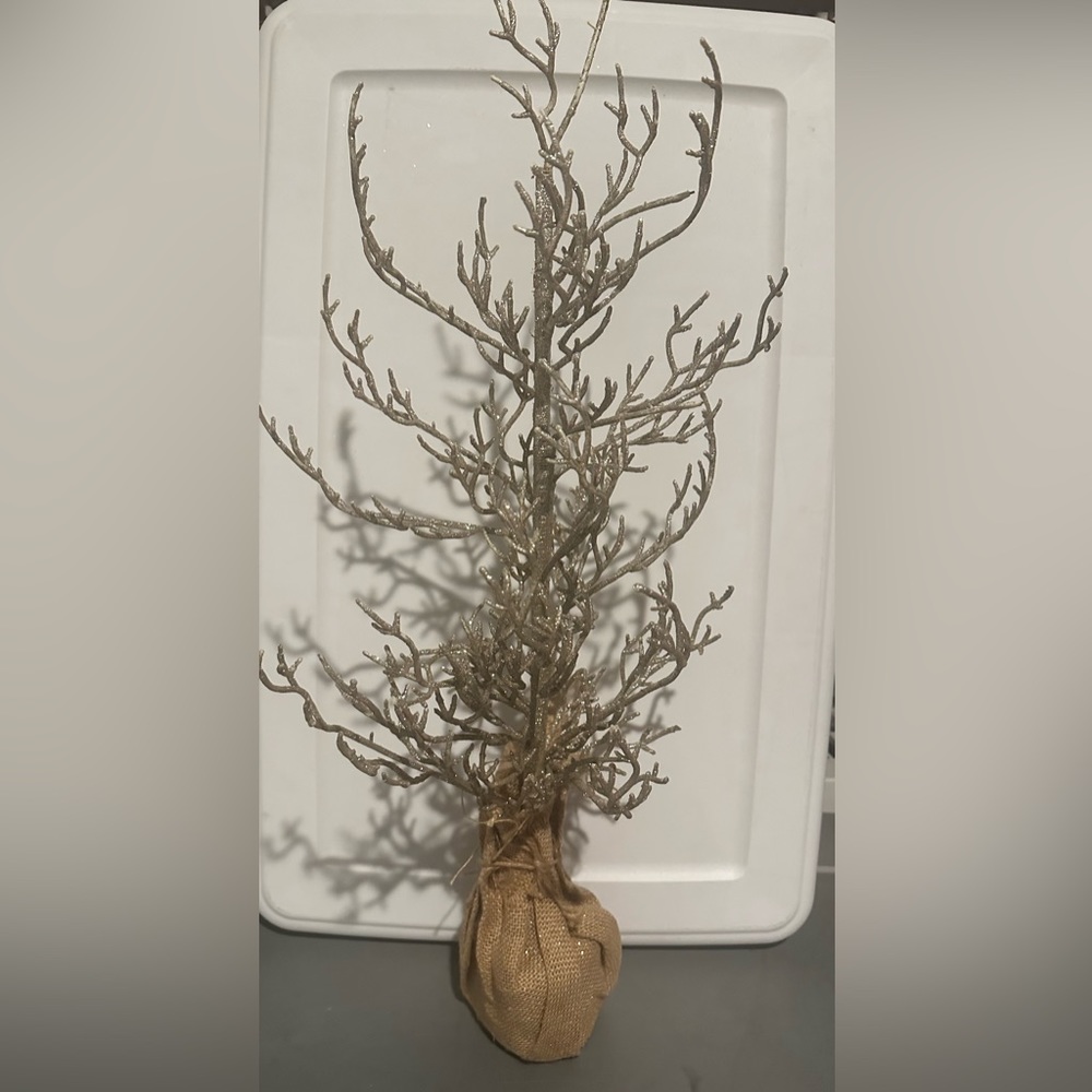 Pottery Barn Holiday Champagne Glitter Tree 24”